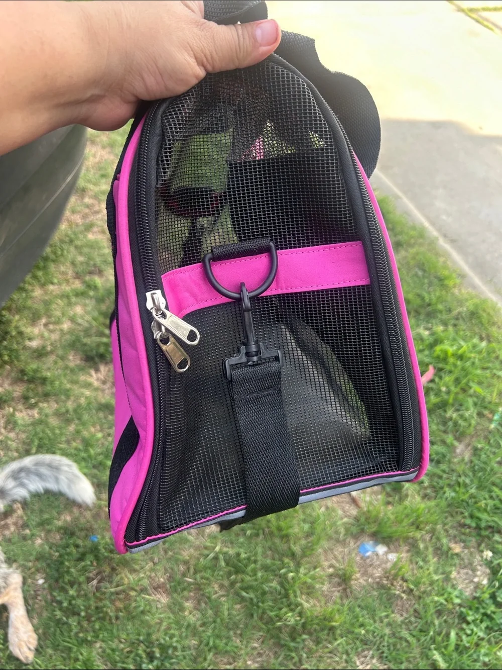 Versatile Pink Small Pet Carrier Bag with Padded Strap